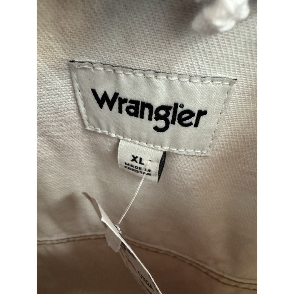 Wrangler Women's XL Graphic Print Denim Jacket Red White Blue Jean Lady - Picture 3 of 10